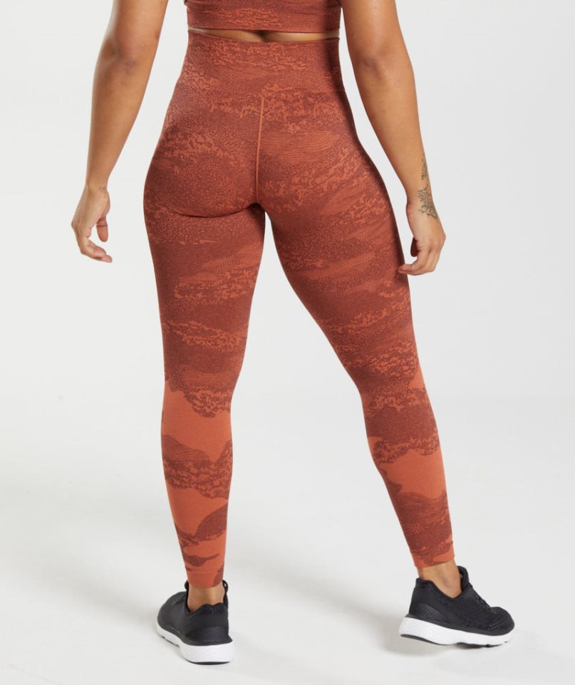 Legginsy Gymshark Adapt Camo Seamless Damskie Brązowe | PL 825MVA